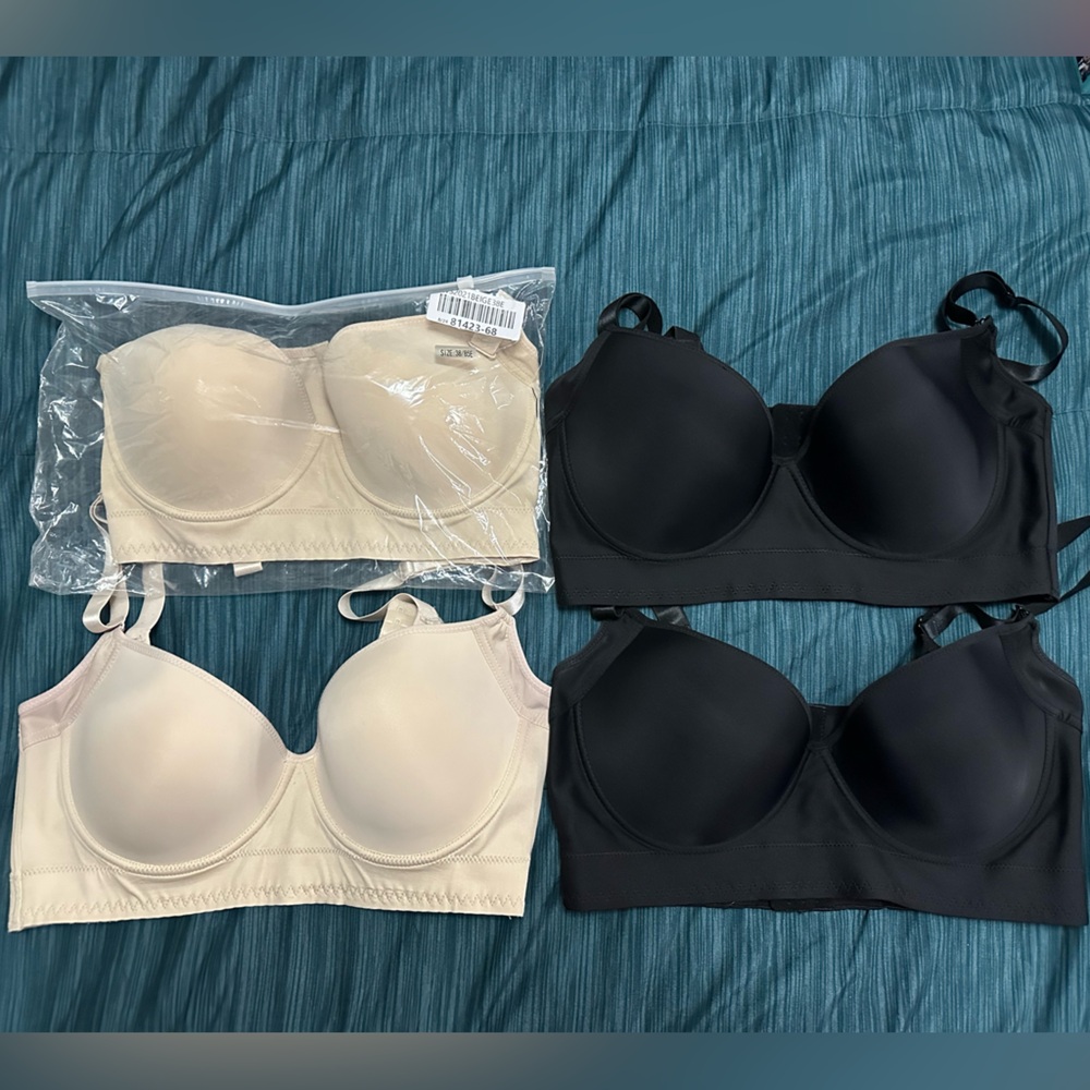 Elegant Black and Cream Women's Intimates Set 4 Bras